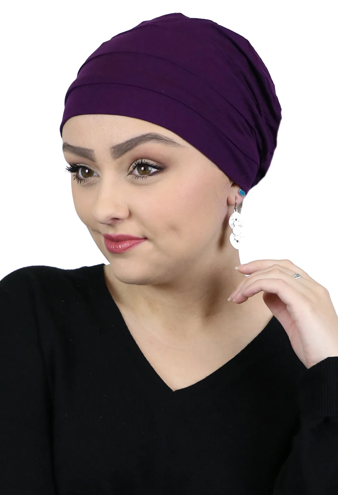 PETITE Bamboo 3 Seam Turban Hat Chemo Headwear for Small Heads 50  UPF