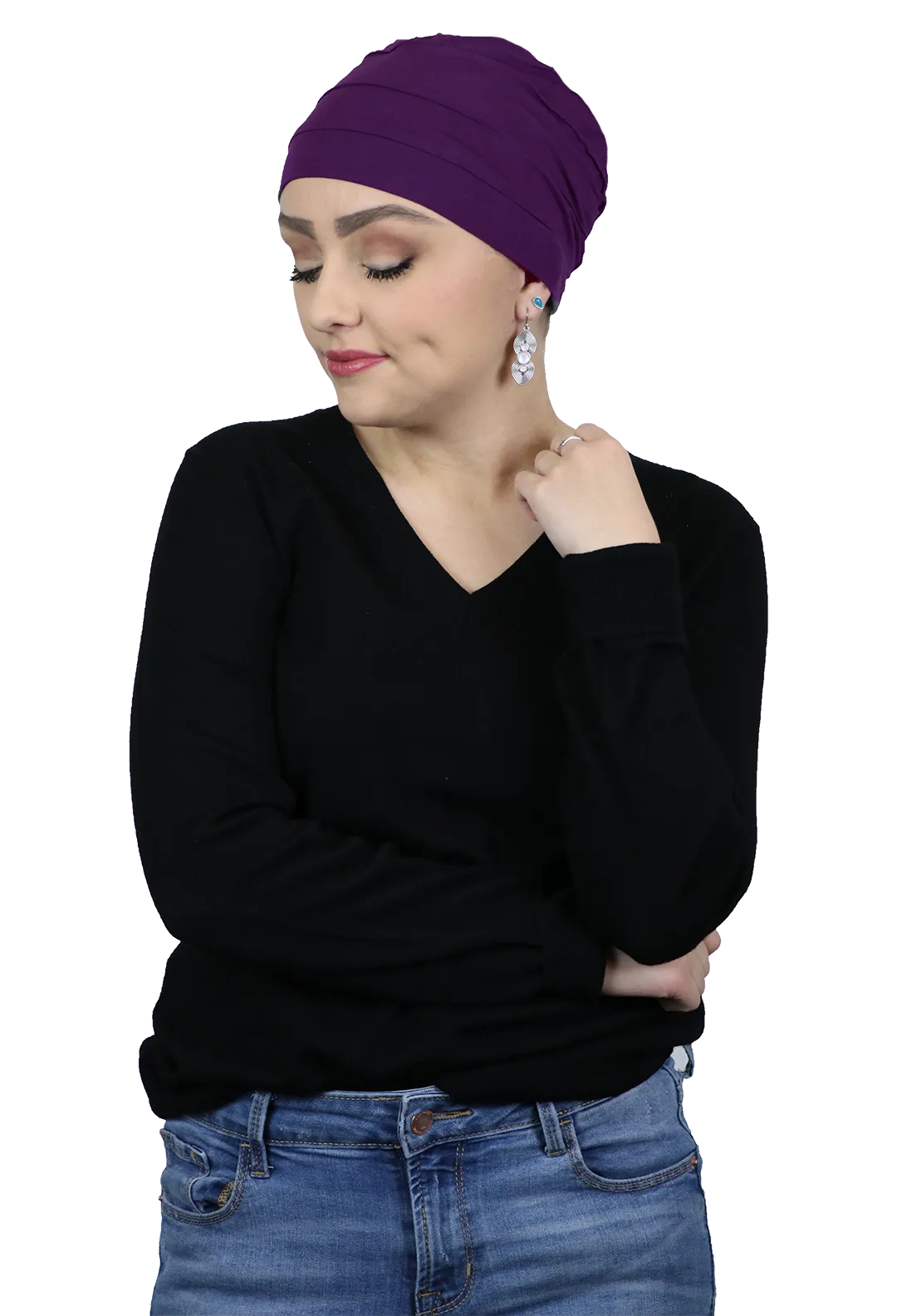 PETITE Bamboo 3 Seam Turban Hat Chemo Headwear for Small Heads 50  UPF