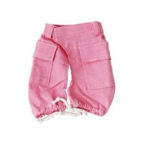 Pink Linen Cargo Dog Pants Medium