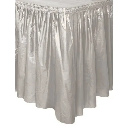 Plastic Table Skirt - Silver