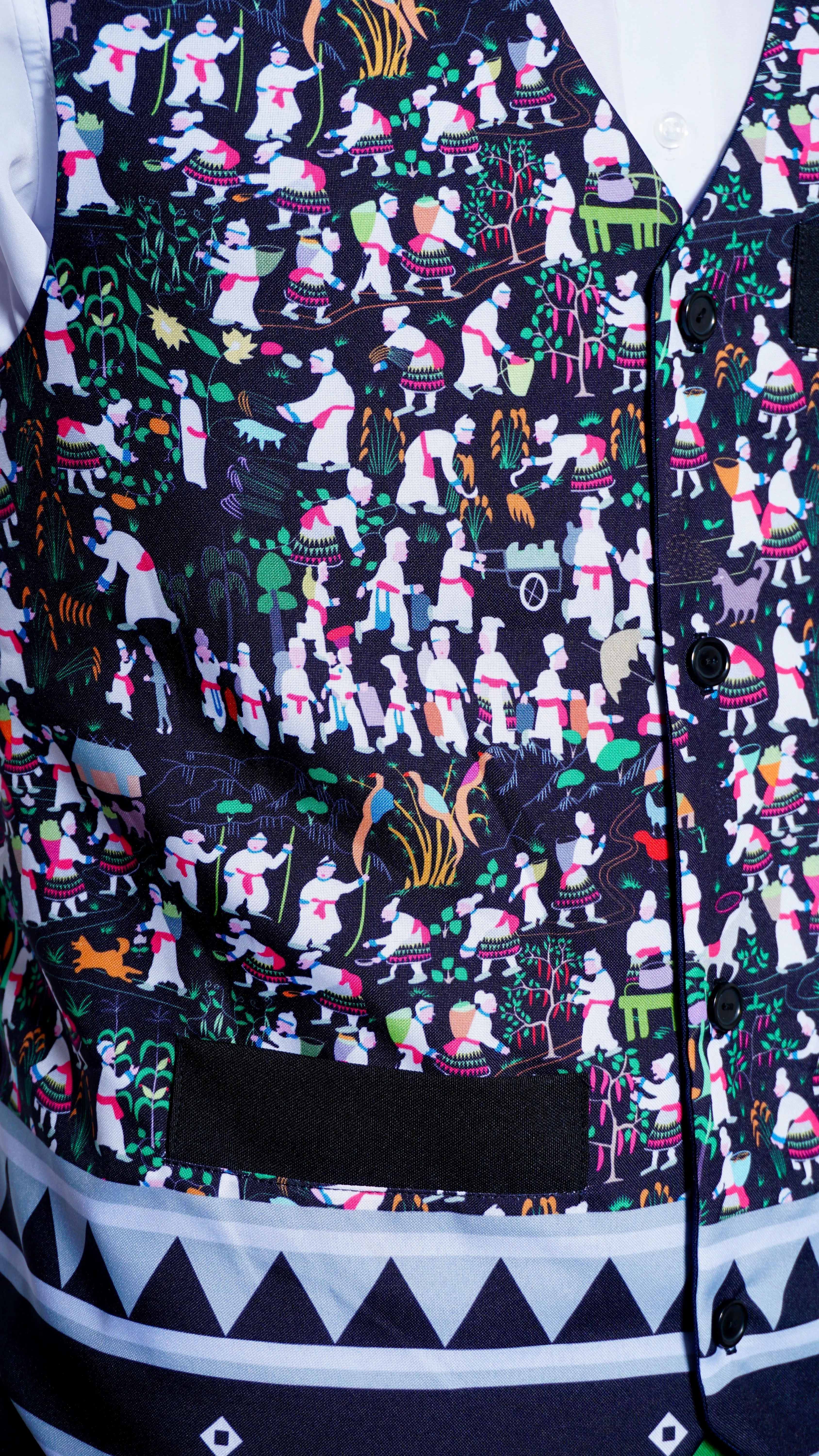 Printed Hmong Story Vest (46")