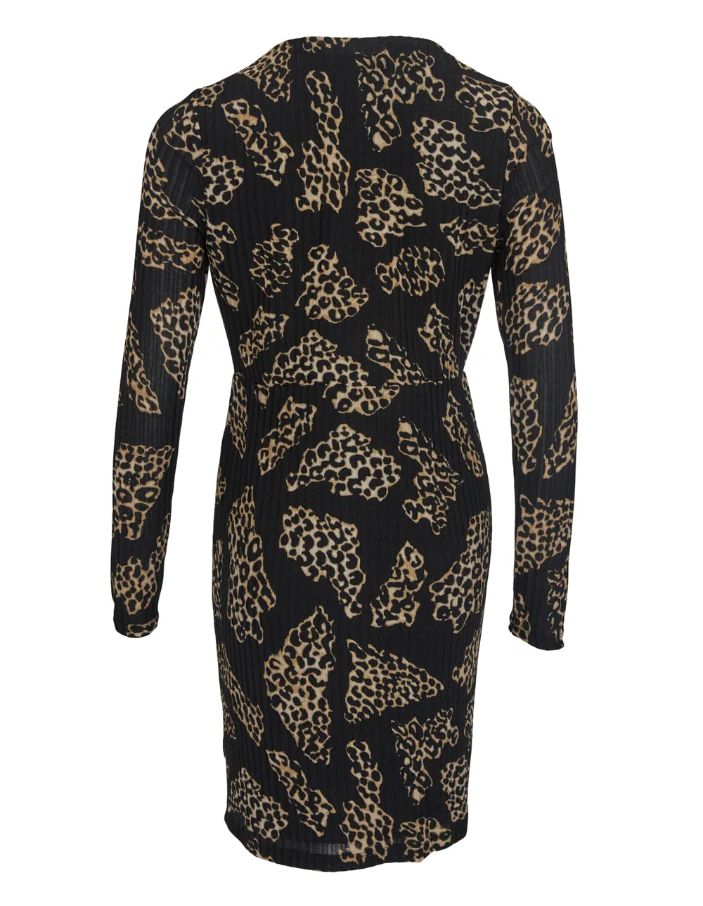 Printed Rib Hacci V Neck Dress