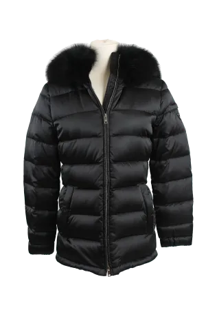 Quilted Down Puffer Coat W/ Fur Color