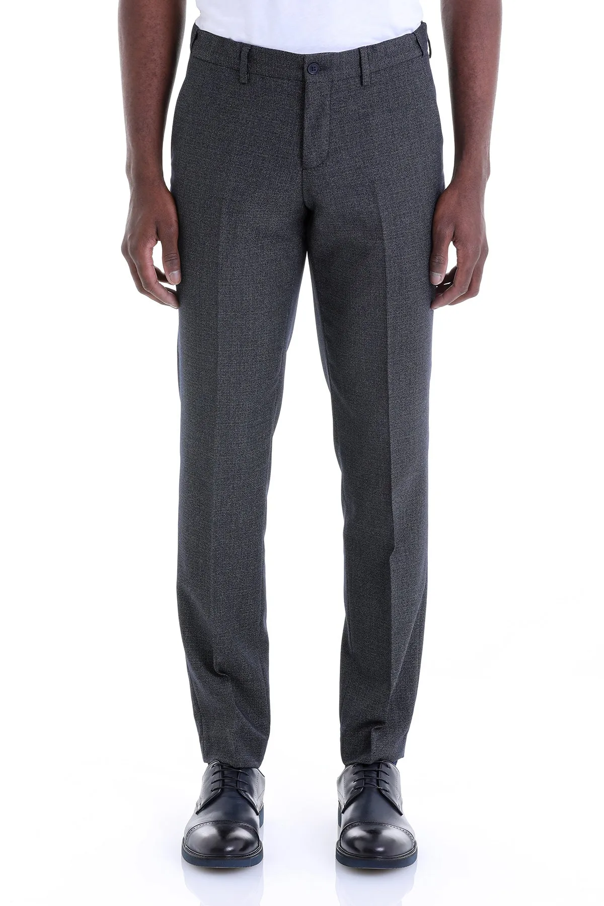 Regular Fit Side Pocket Navy Dress Pants