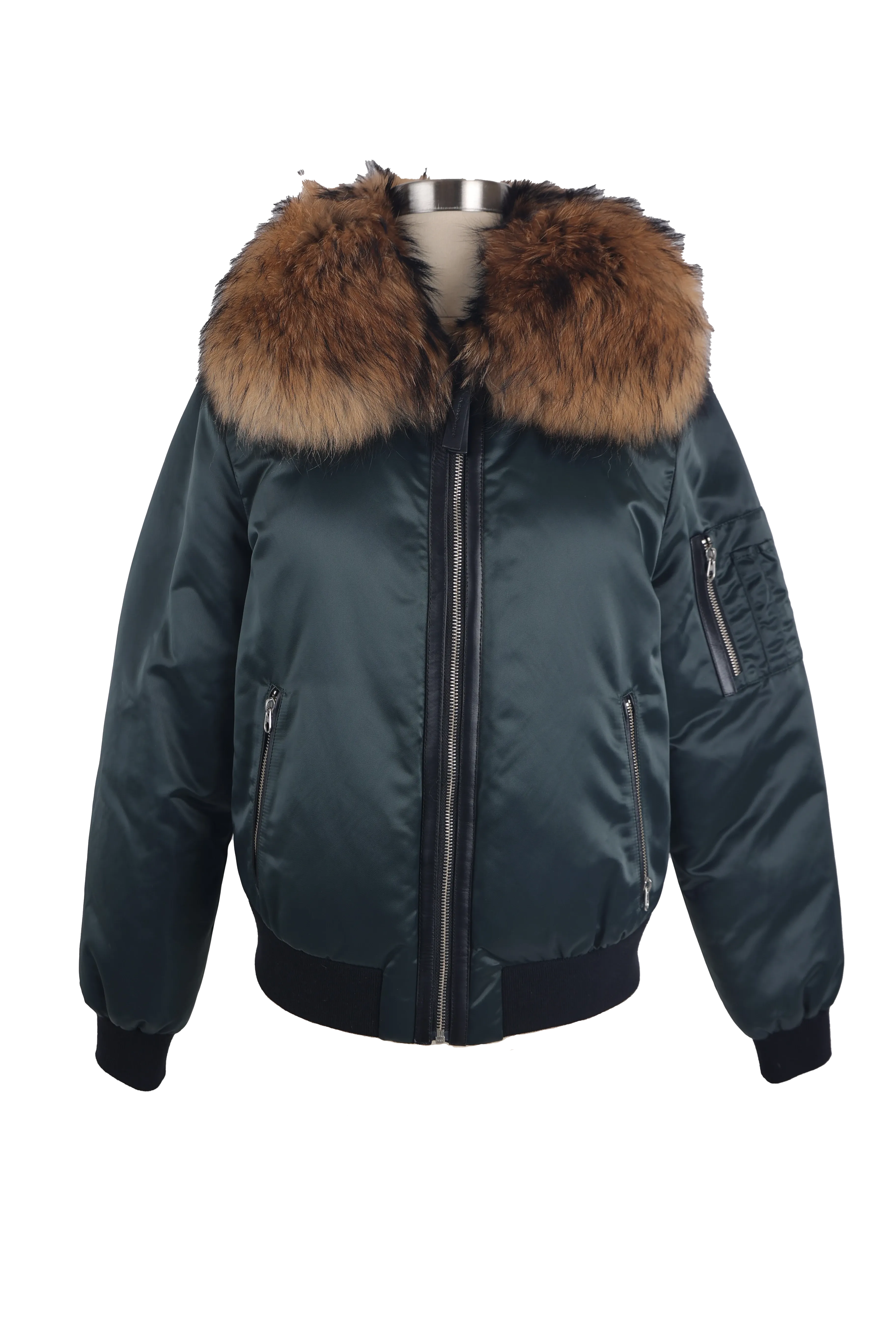 Rella Fur Trim Down Bomber Jacket