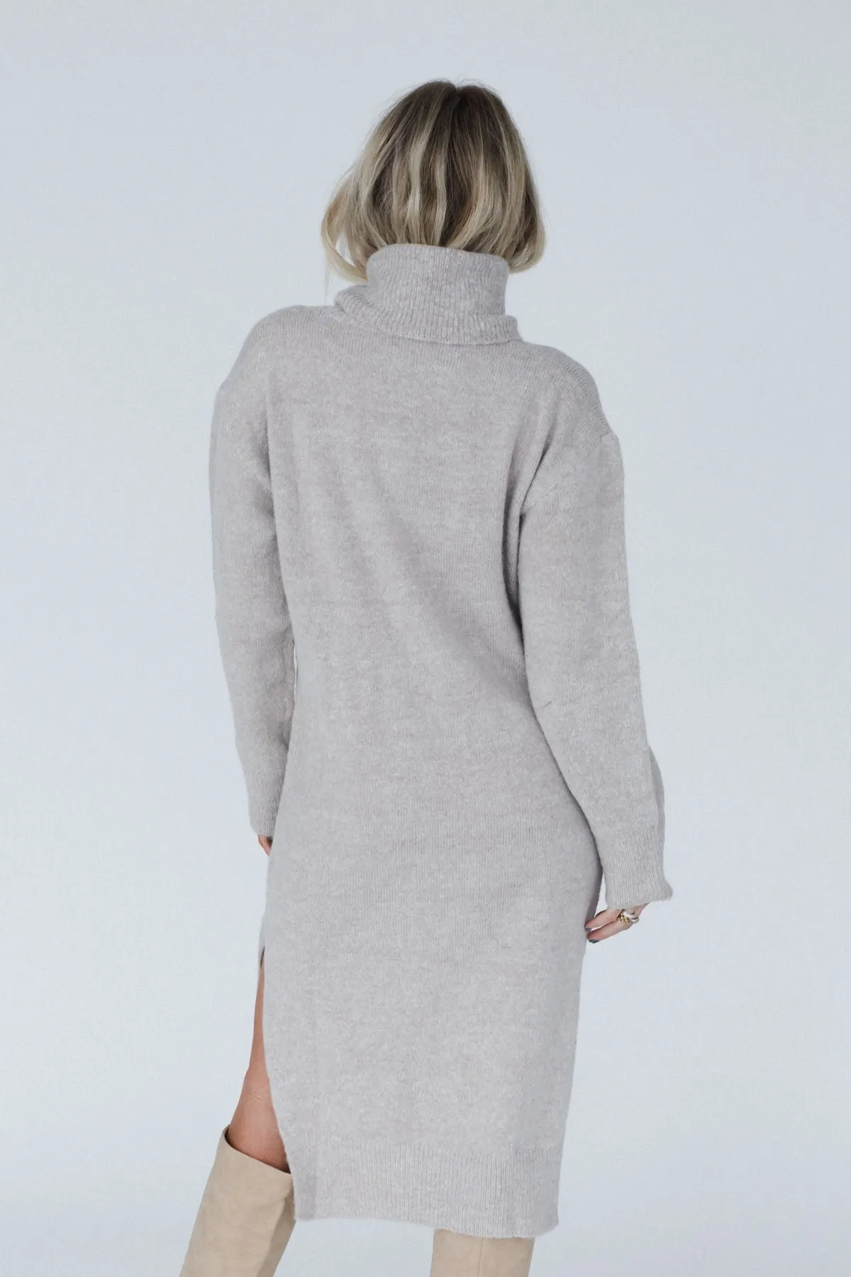 Rustic Grace Sweater Dress - Oatmeal