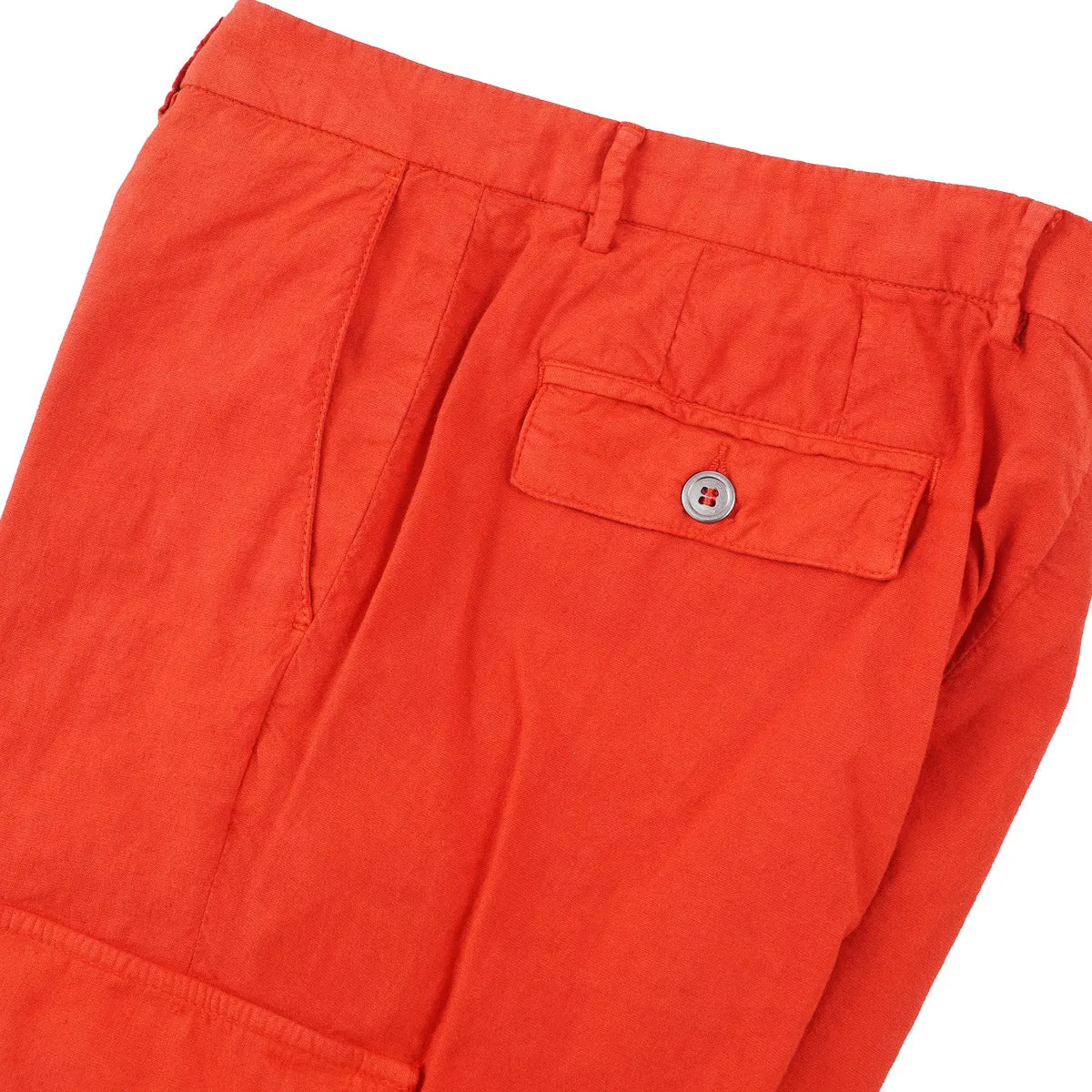 Sartorio Red Linen Cargo Pants