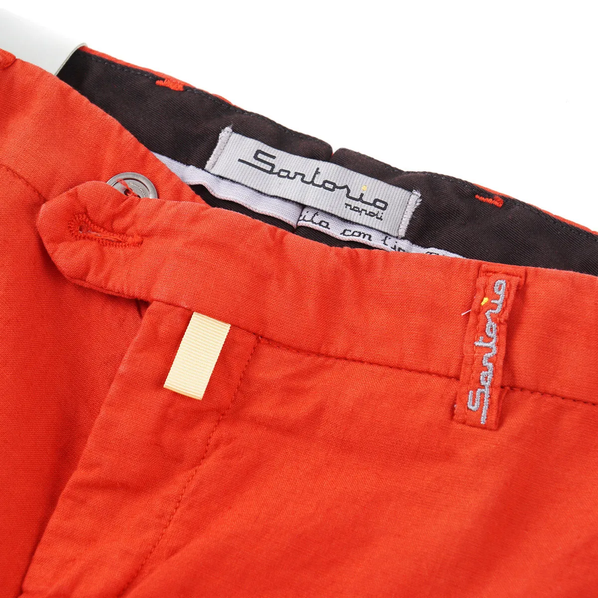 Sartorio Red Linen Cargo Pants