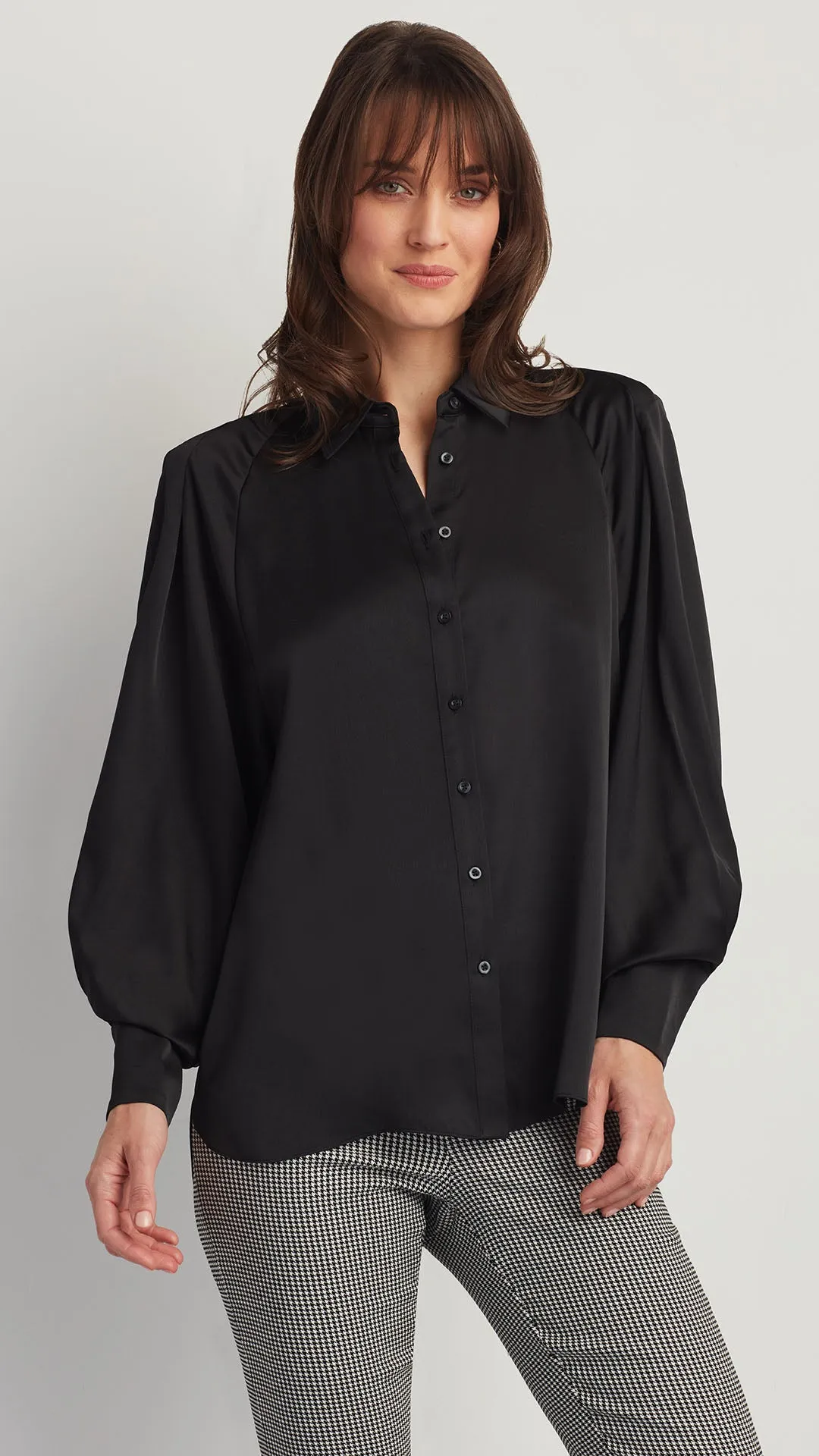 SATIN OVERSIZED BUTTON DOWN