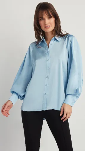 SATIN OVERSIZED BUTTON DOWN