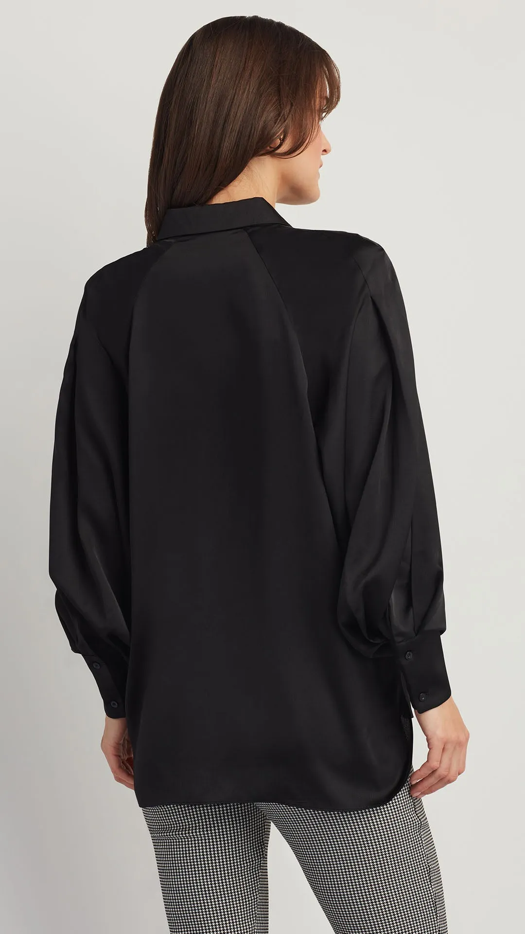 SATIN OVERSIZED BUTTON DOWN