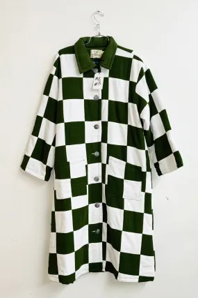 Scrap #13 Moss/White Chessboard Coat M/L