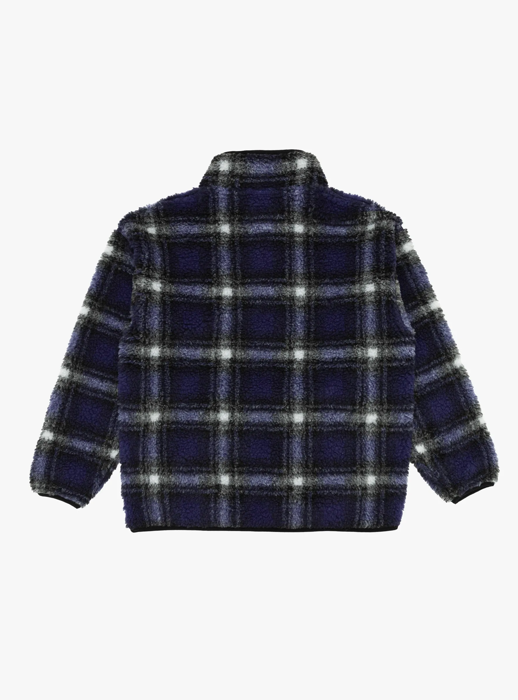 Shadow Plaid Sherpa Jacket Purple