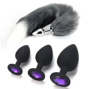 Silver Fox Butt Plug Set