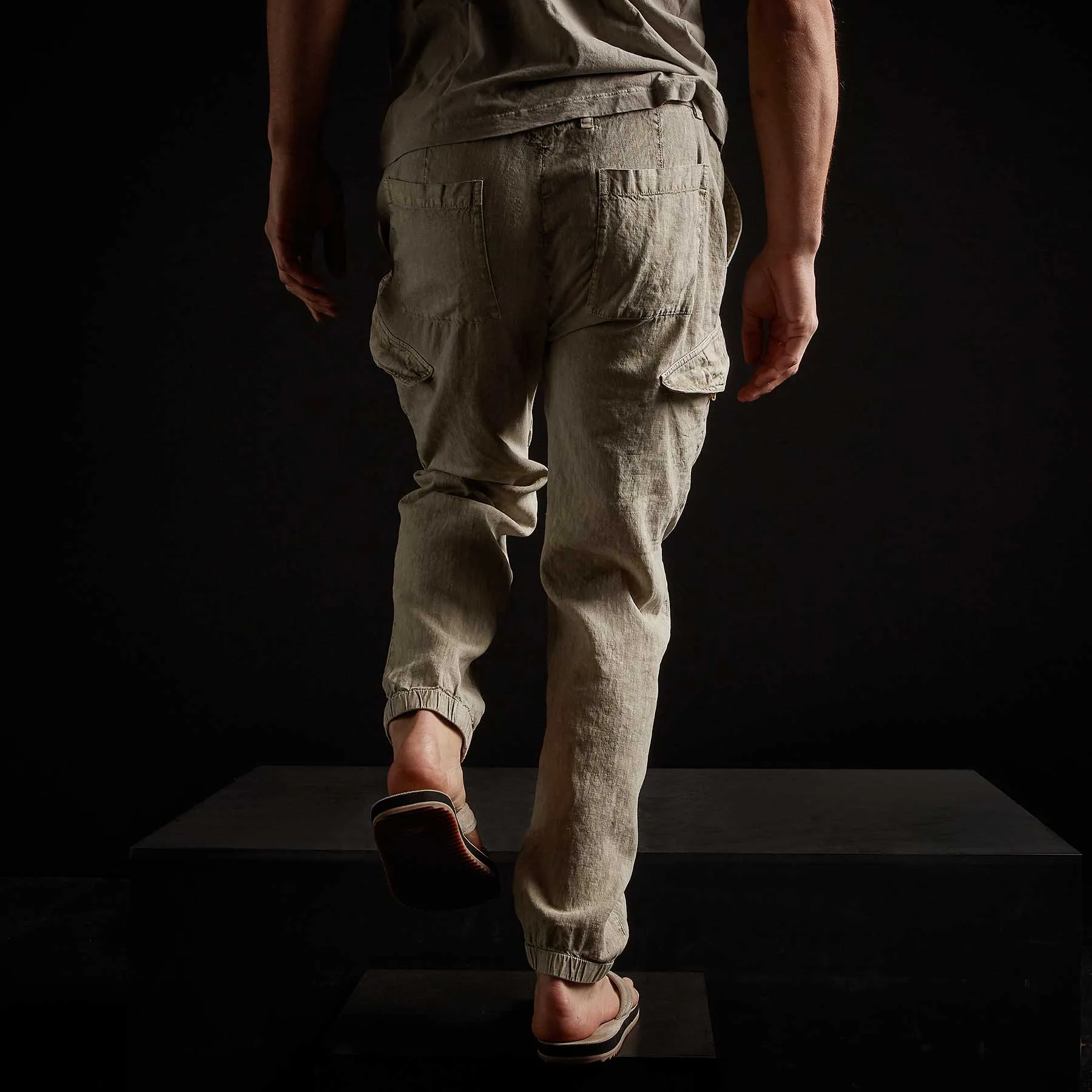 Slub Linen Cargo Pant - Mineral Pigment