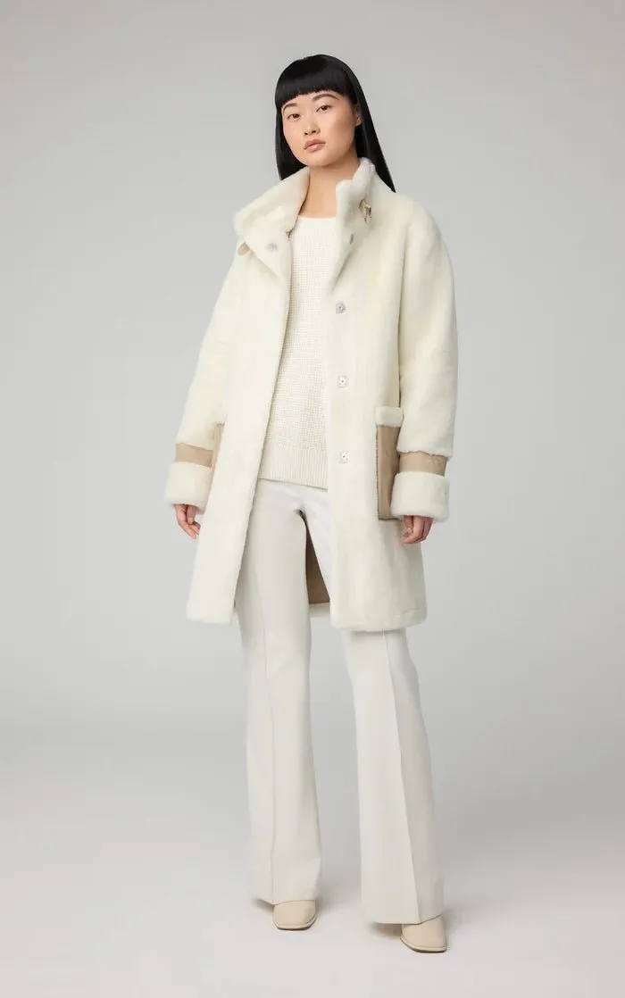 SOIA&KYO FIALA - Straight-Fit Luxe Faux Sherpa Coat