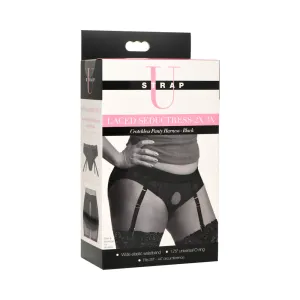 Strap U Laced Seductress Lace Crotchless Panty Harness & Garter Straps 2XL/3XL