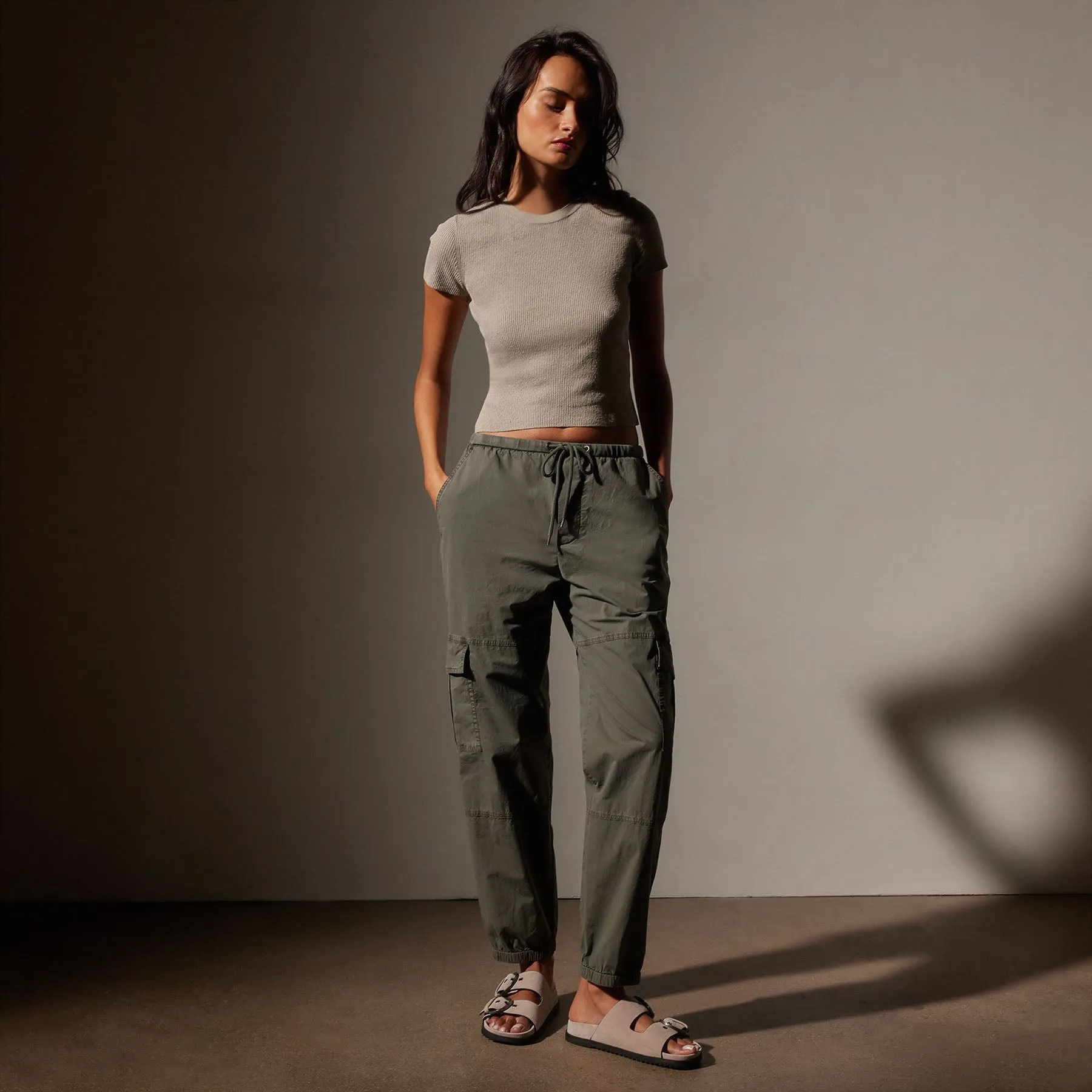 Stretch Poplin Cargo Pant - Palm Pigment