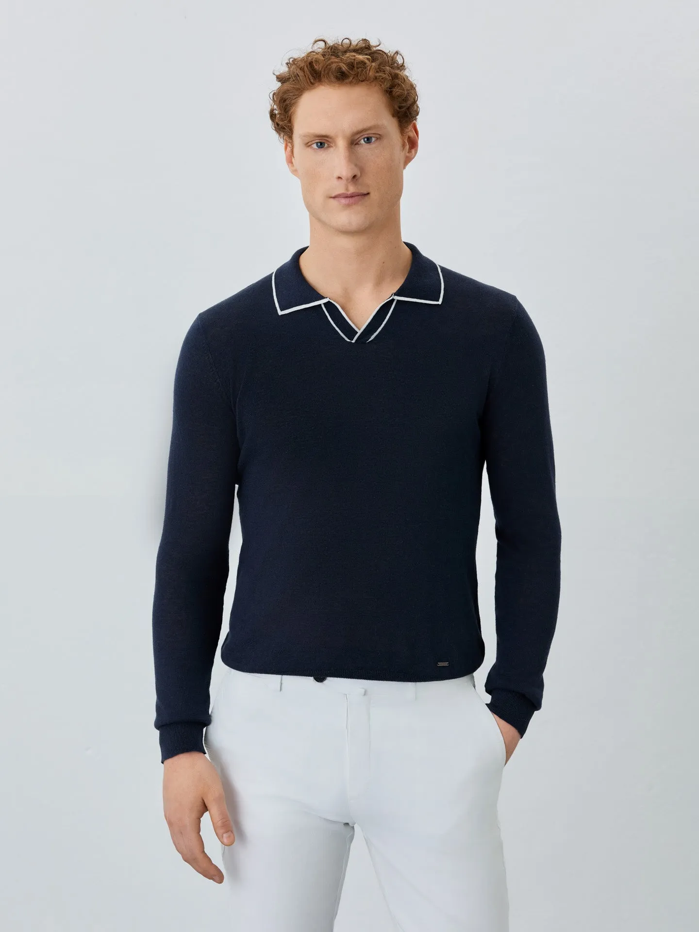 Sweater With Long Sleeves In Cotton-linen Blend