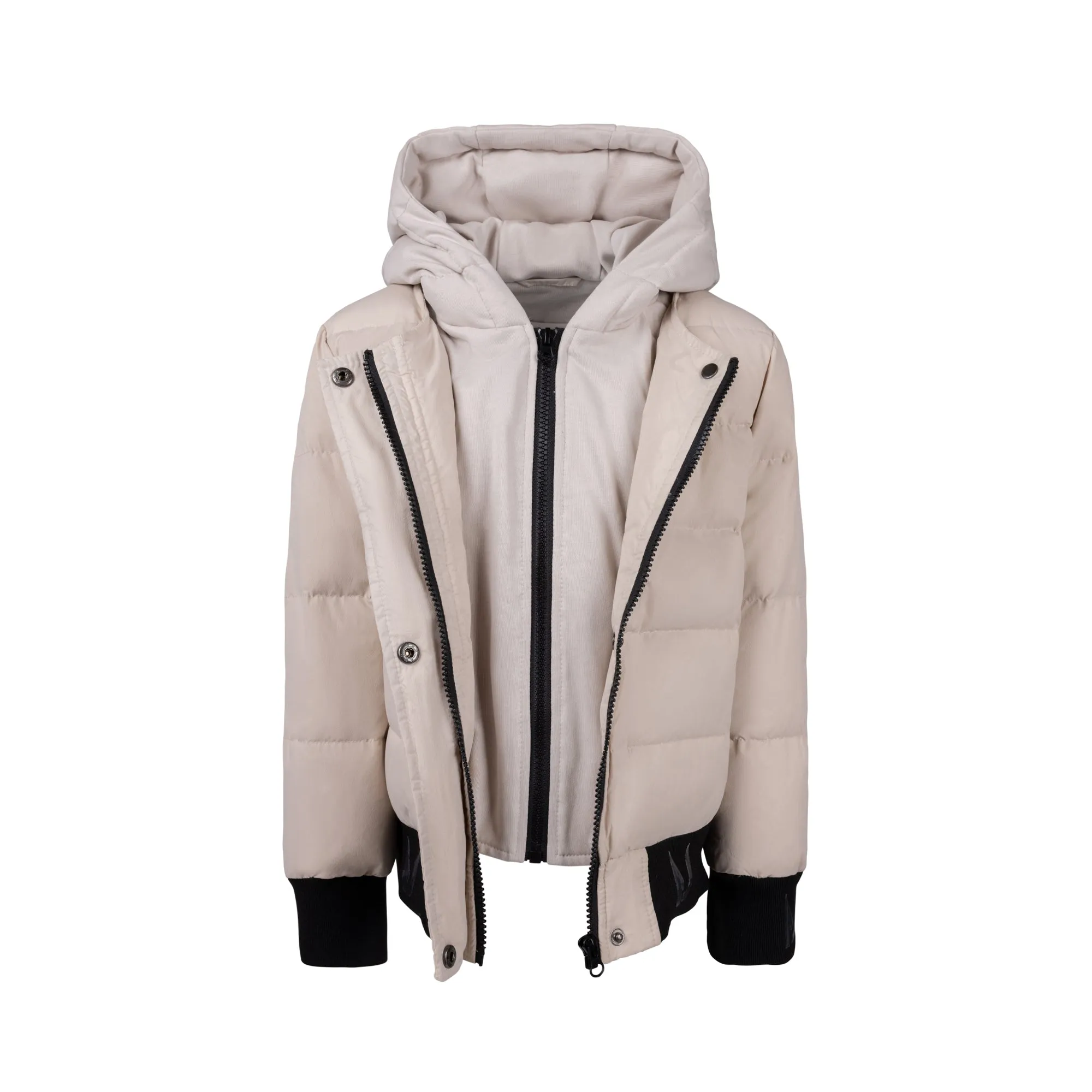 Tan Sweatshirt Puffer Kids Coat