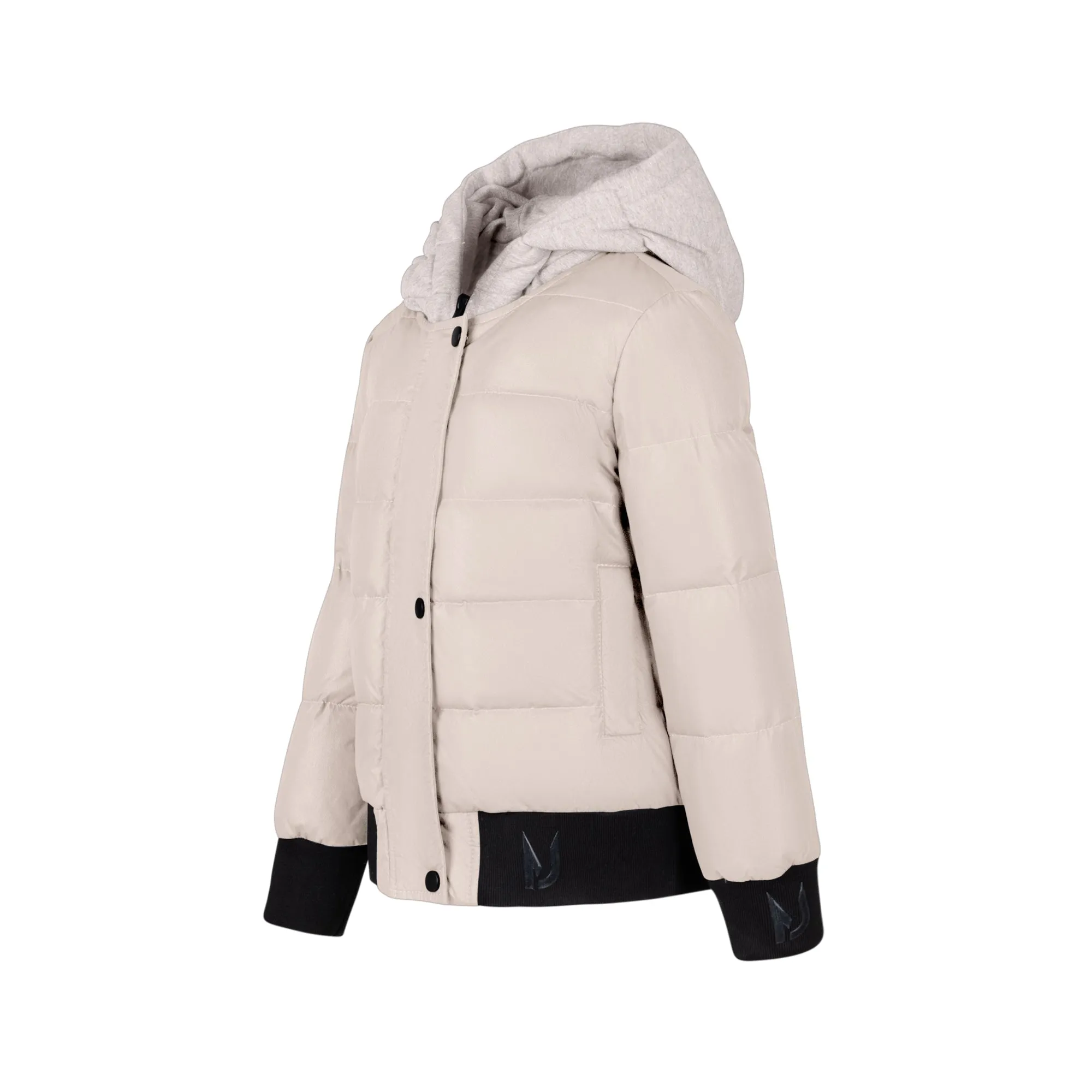 Tan Sweatshirt Puffer Kids Coat