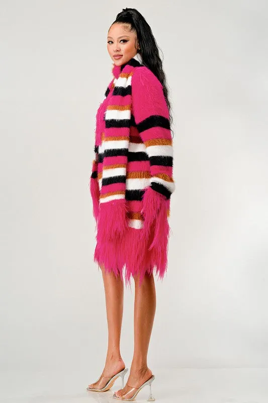 TEEK - Fuzzy Striped Sweater