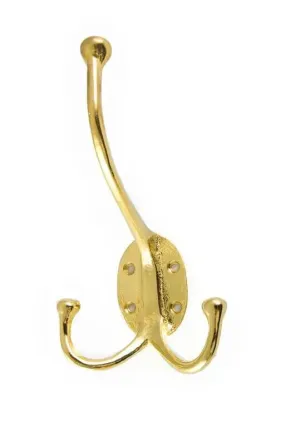 Three Prong Wall Mounted Coat Double Hook