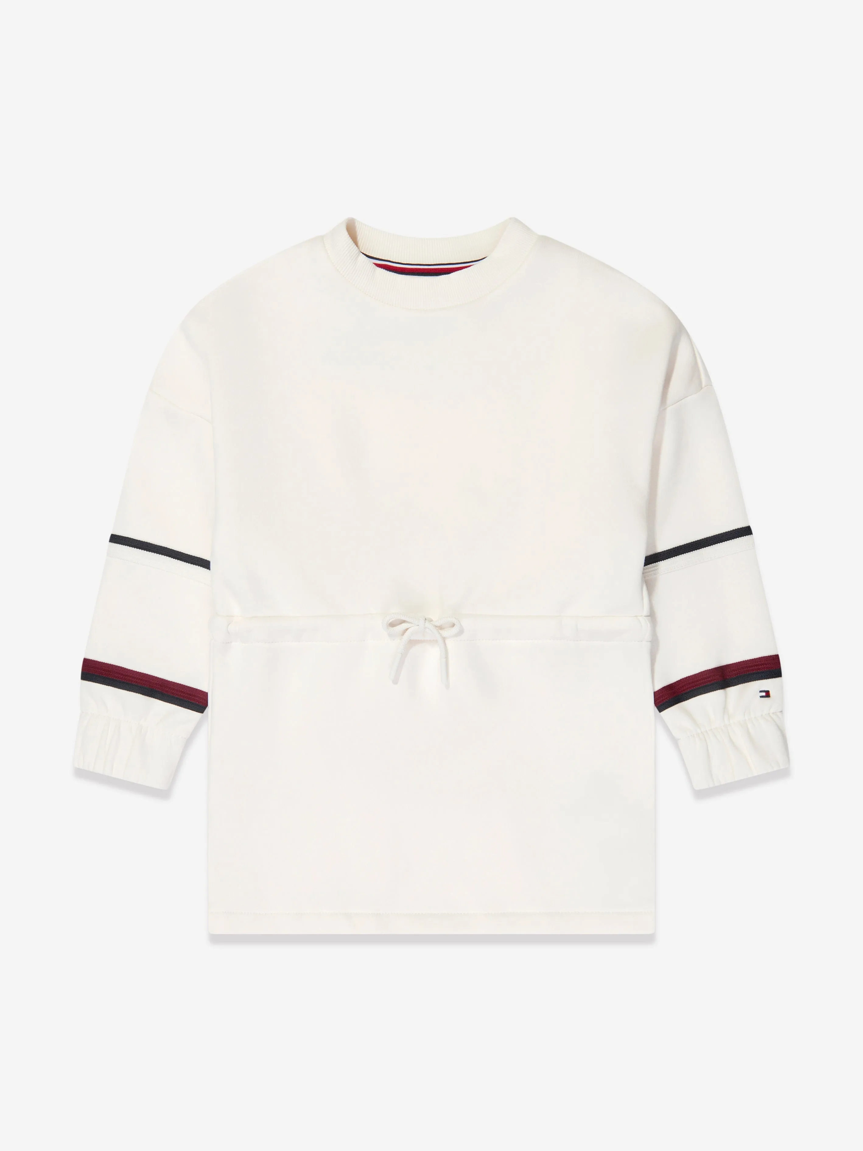 Tommy Hilfiger Girls Global Stripe Sweat Dress in White