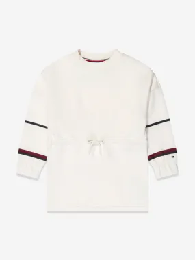 Tommy Hilfiger Girls Global Stripe Sweat Dress in White