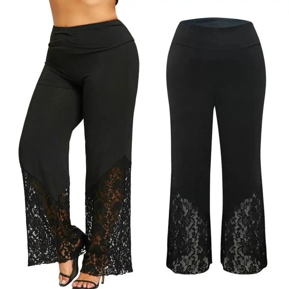 Trendy Lace Patchwork Flare Pants