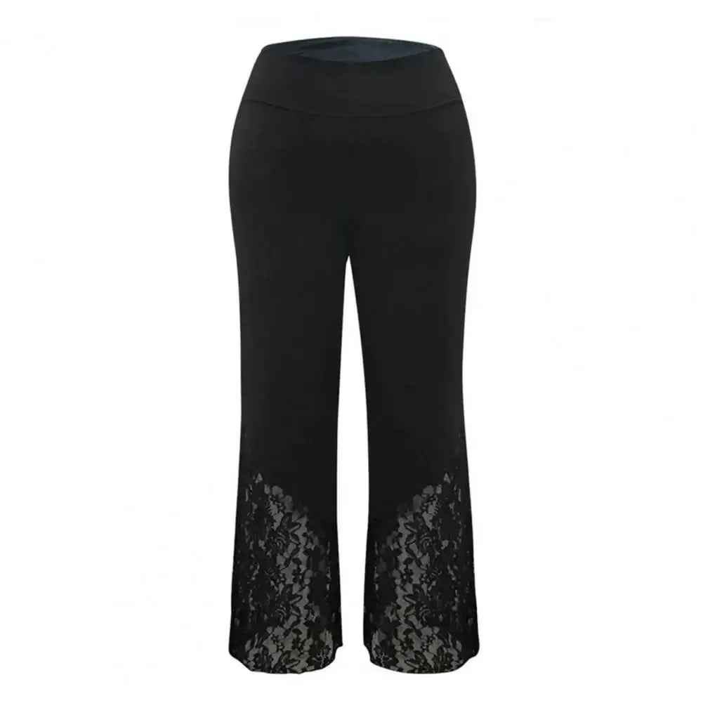 Trendy Lace Patchwork Flare Pants