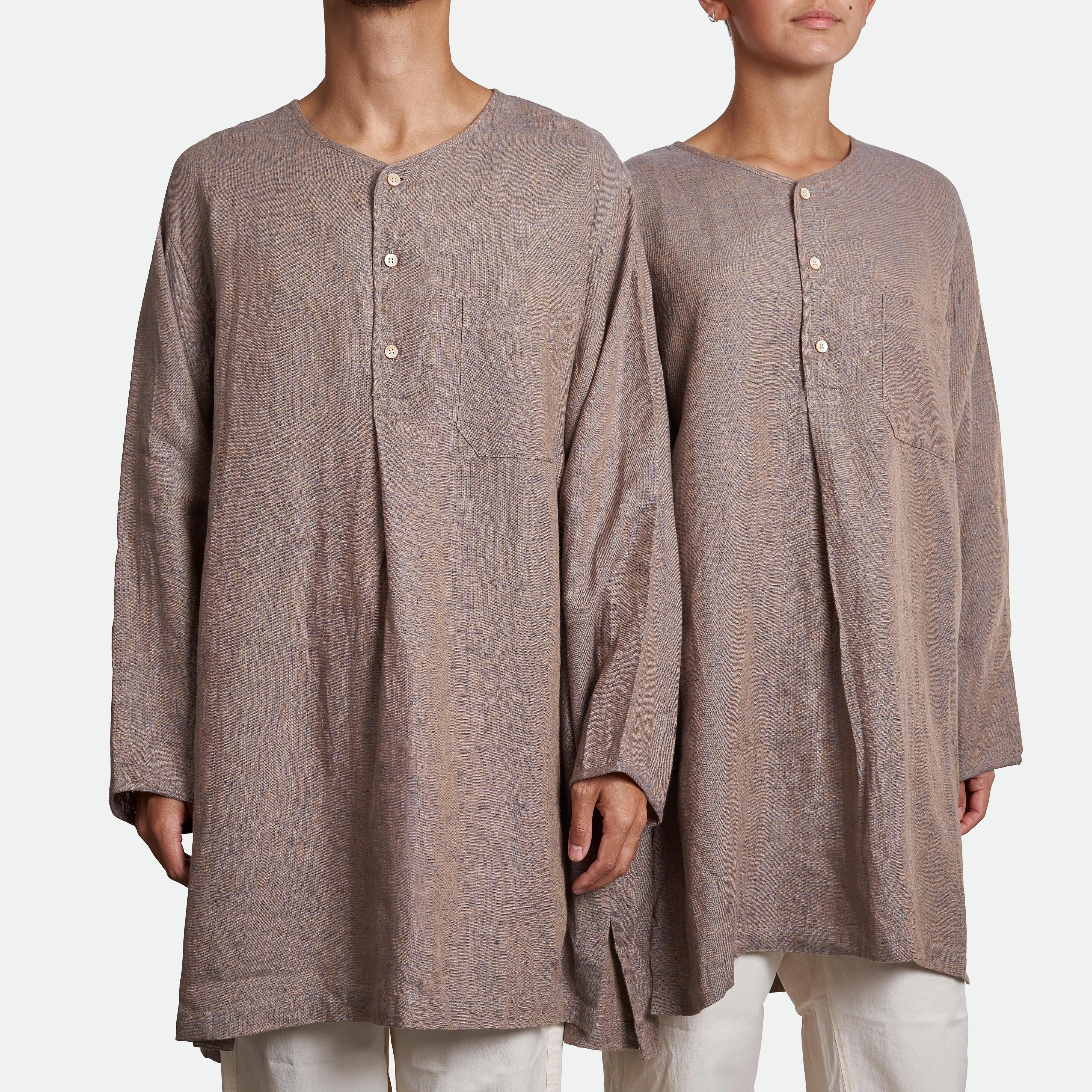 ts(s) - Linen Kaftan Shirt - Blue Beige