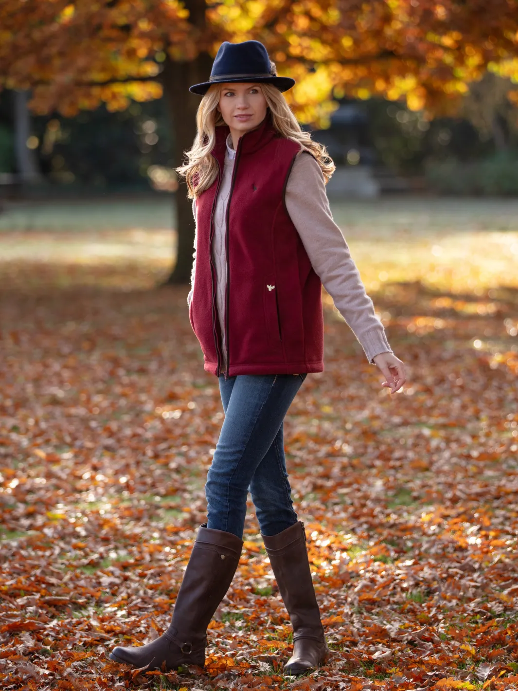 Unisex Fleece Gilet - Burgundy