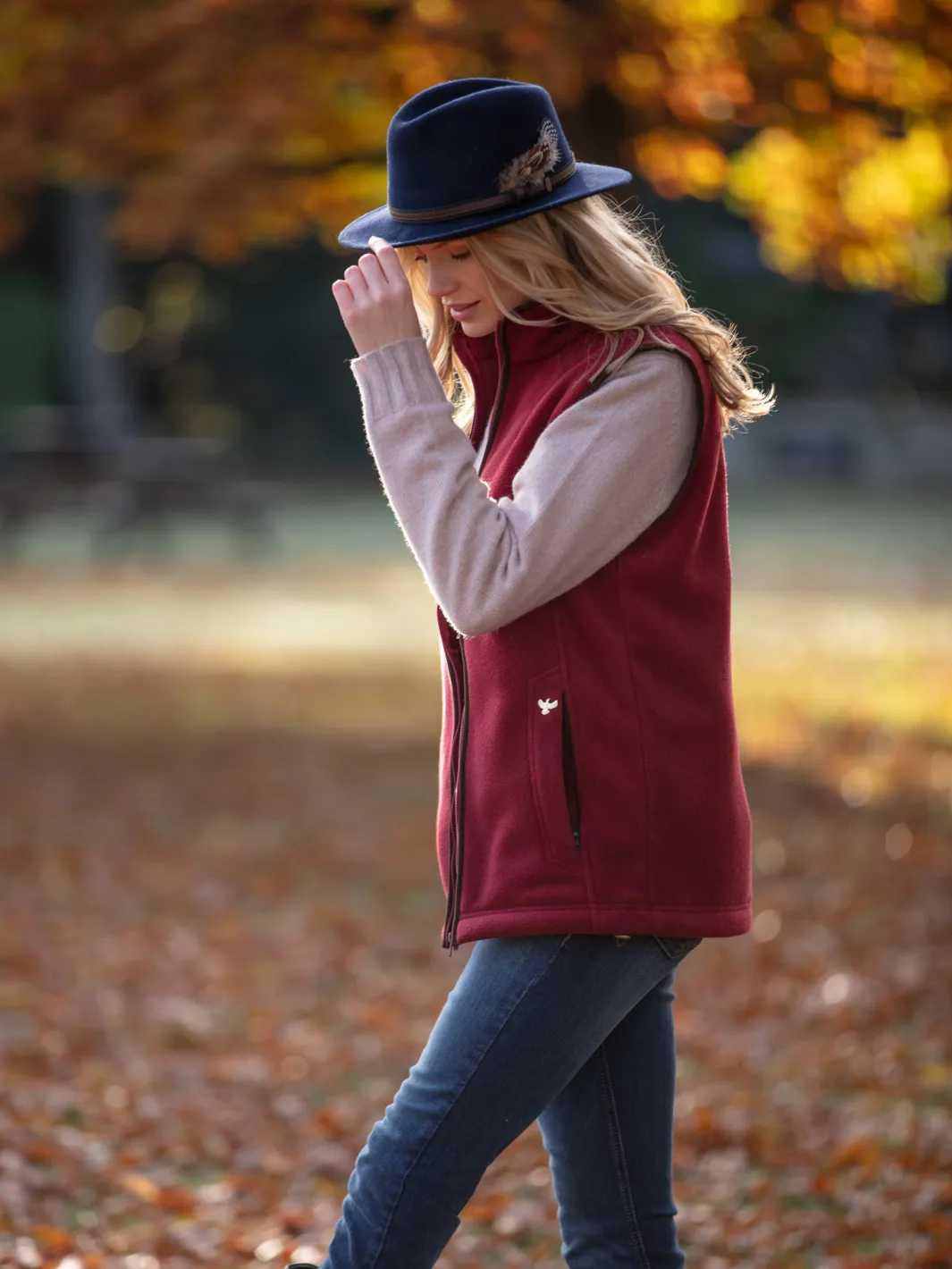 Unisex Fleece Gilet - Burgundy