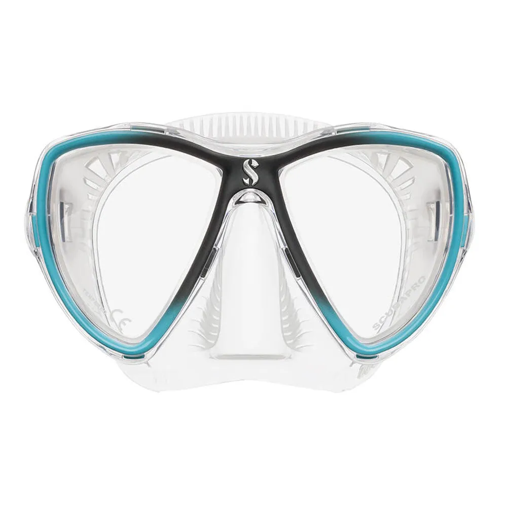 Used ScubaPro Synergy Mini Mask - Clear/Turquoise/Silver