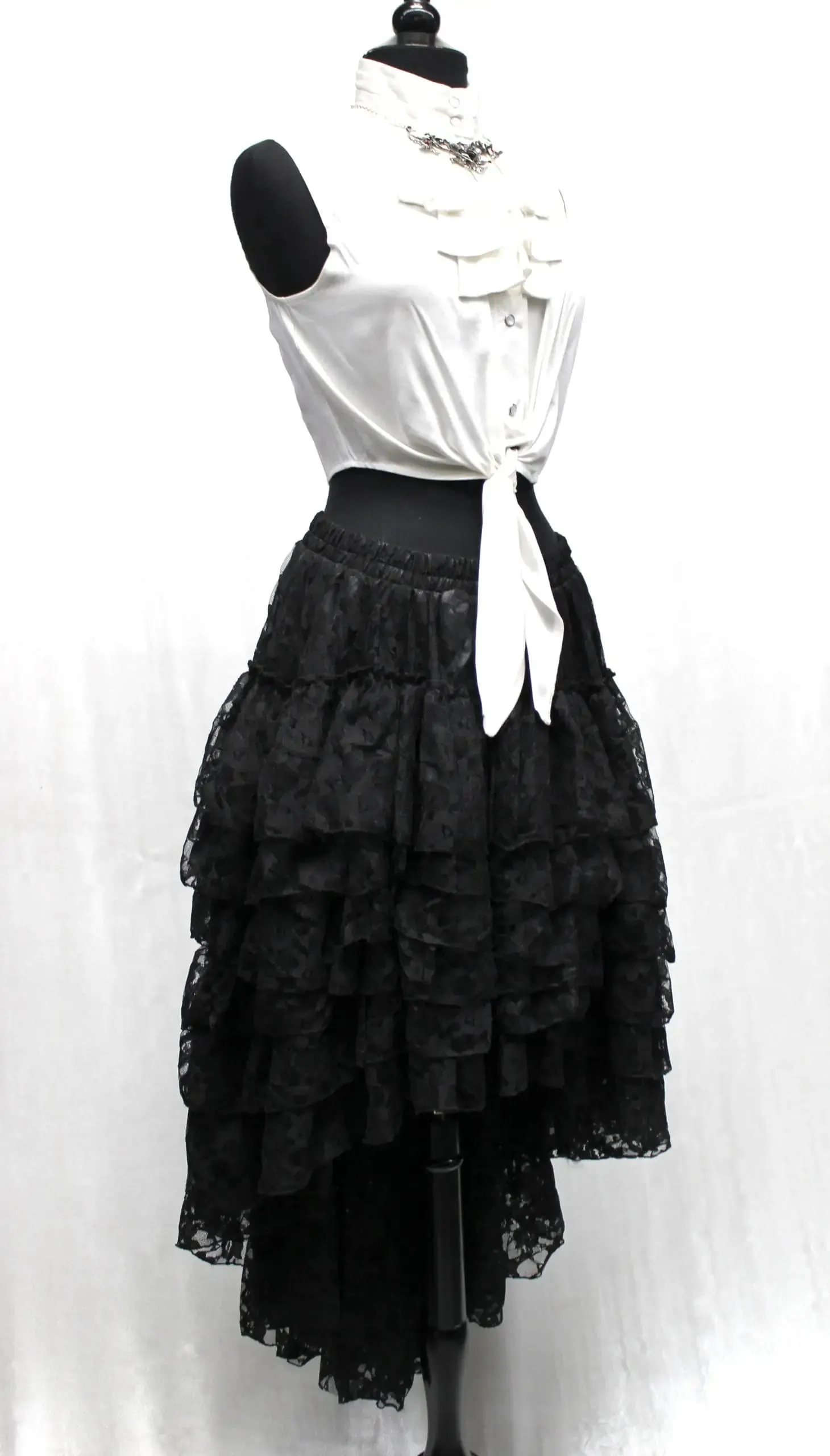 VICTORIAN SHOWGIRL SKIRT - BLACK LACE