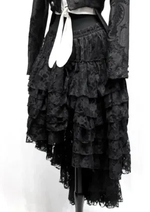 VICTORIAN SHOWGIRL SKIRT - BLACK LACE