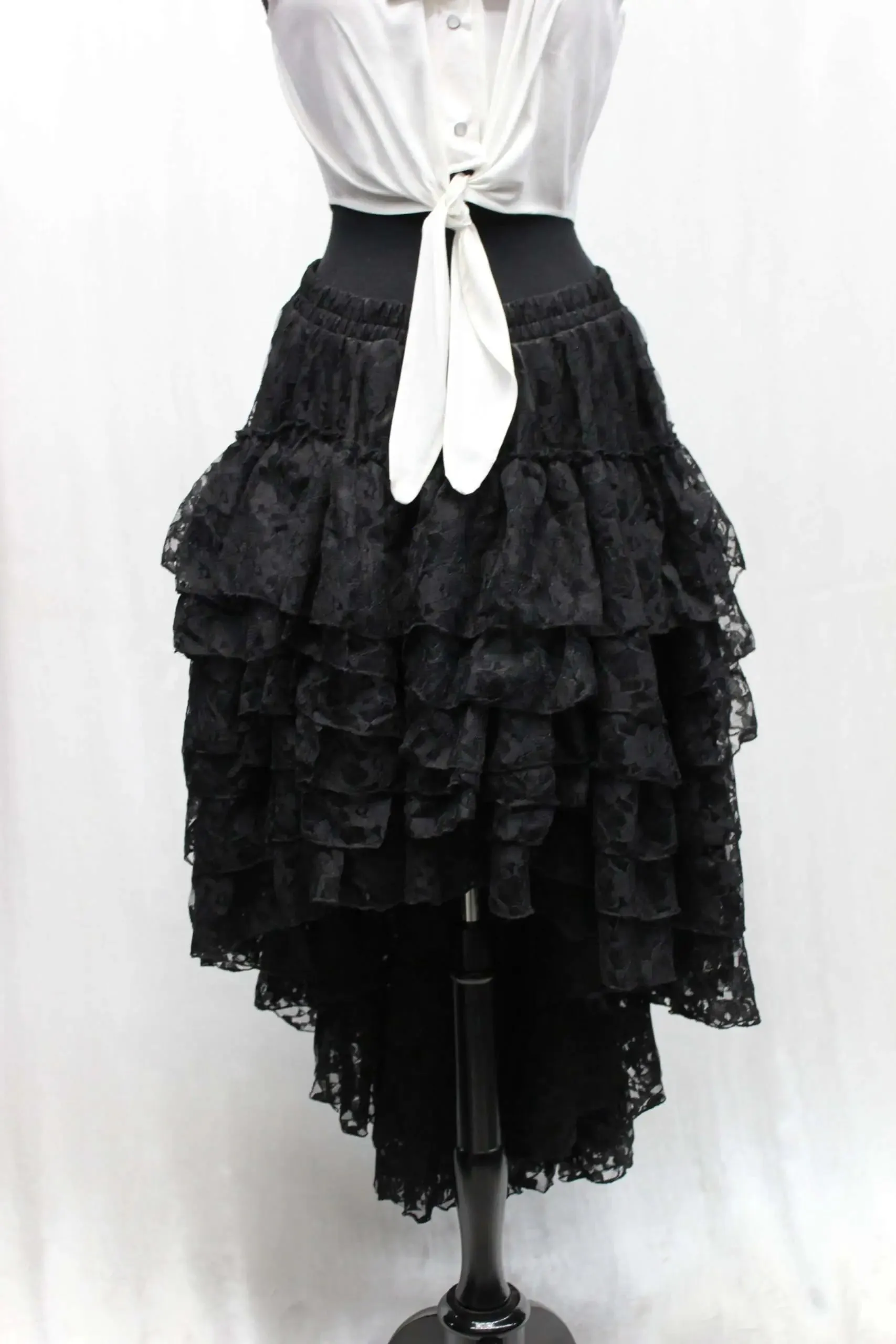 VICTORIAN SHOWGIRL SKIRT - BLACK LACE