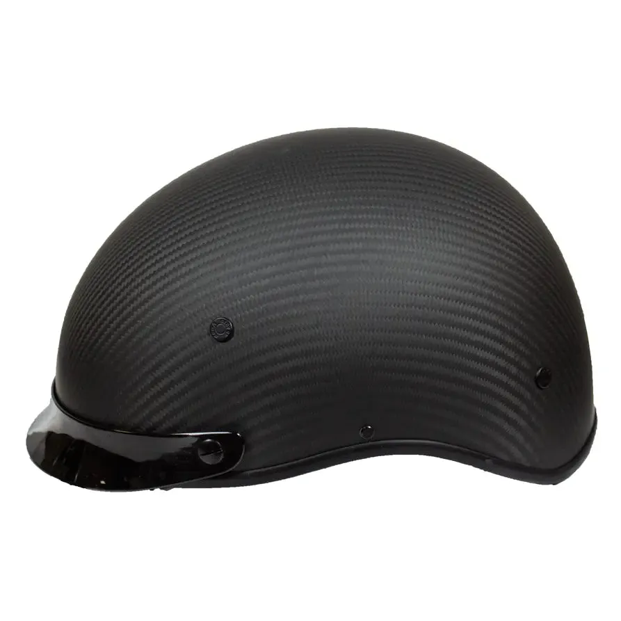 VOSS 707 Cruise Carbon Fibre Peak Half Helmet Matte Black