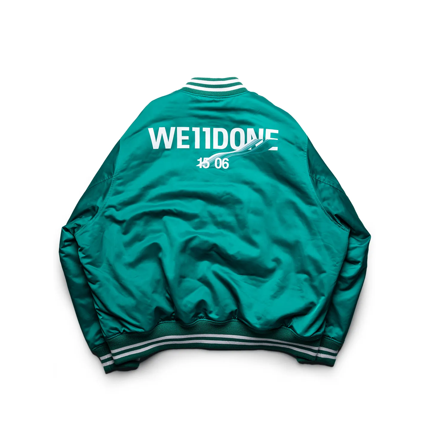 WE11DONE - Oversized Satin Bomber Jacket