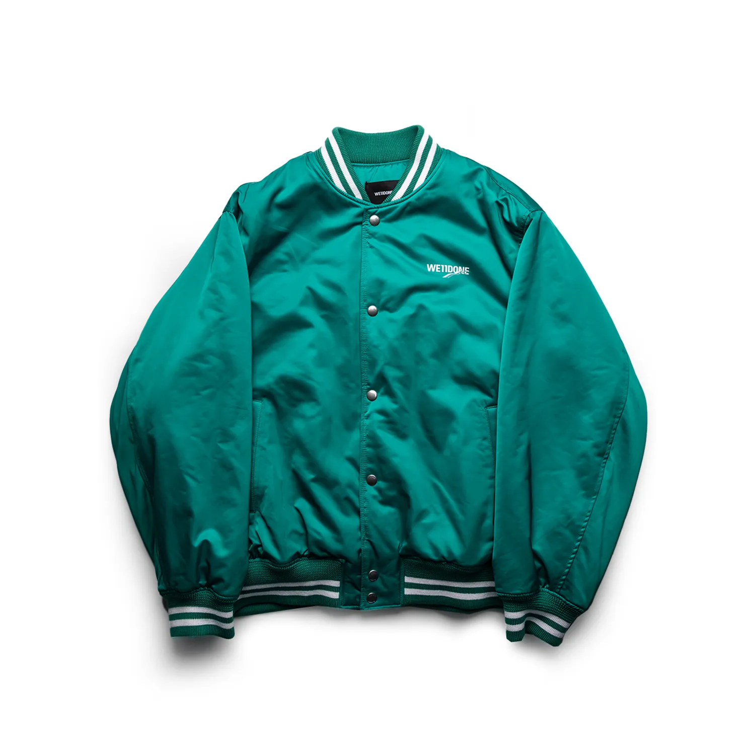 WE11DONE - Oversized Satin Bomber Jacket