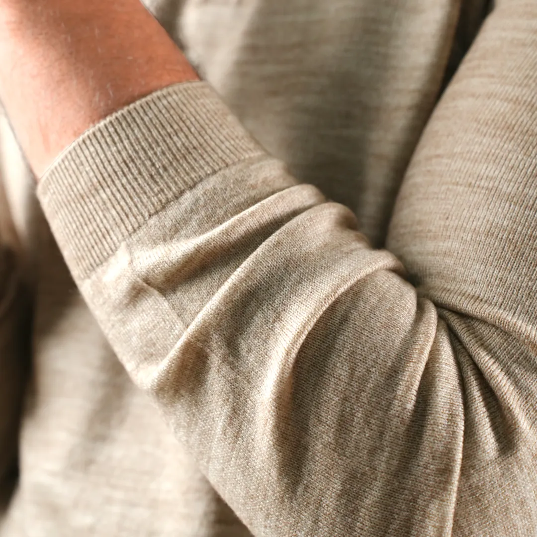 Winter Polo Sweater-Full Sleeves - Beige