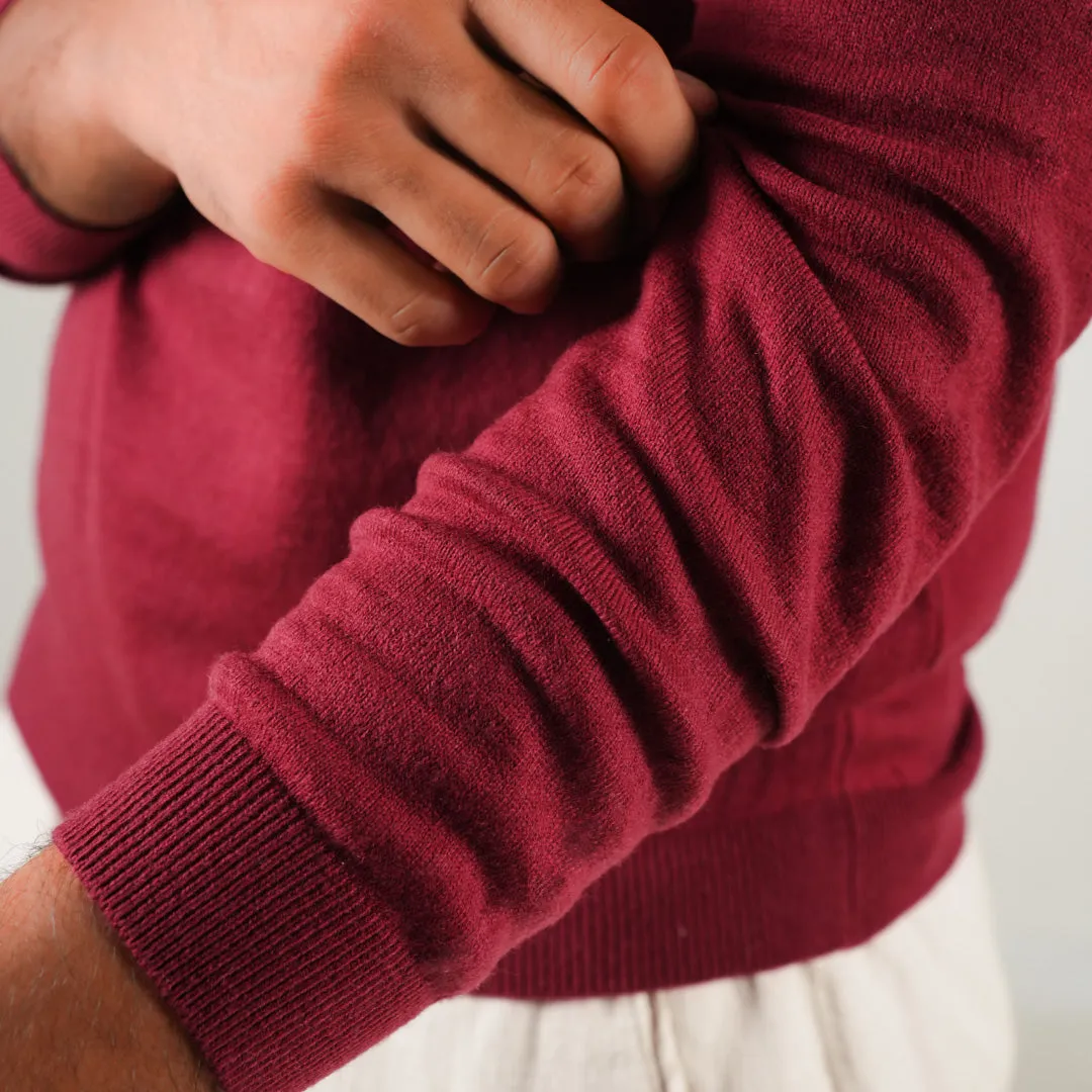 Winter Polo Sweater-Full Sleeves - Maroon