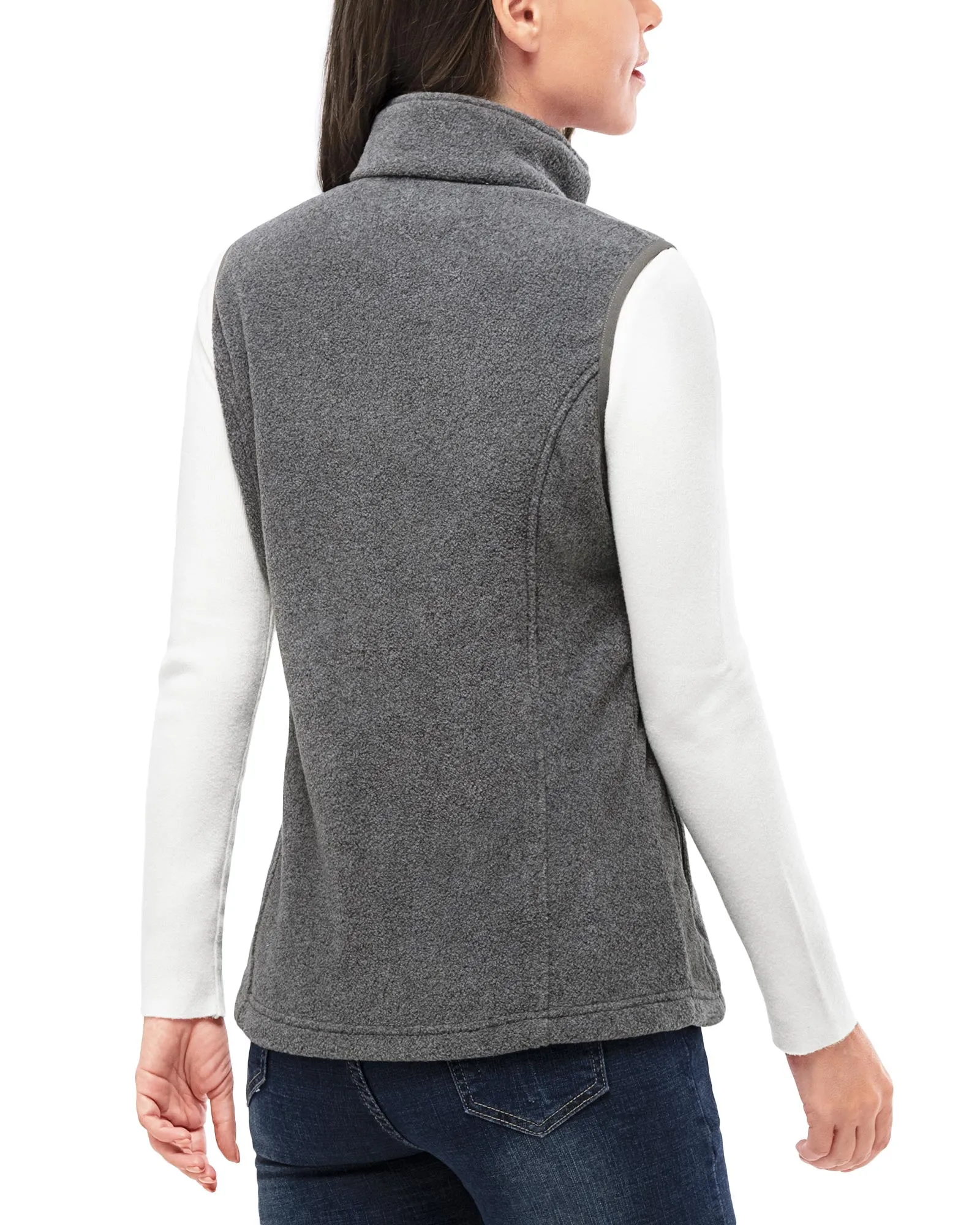 Women’s 0.82 lbs Fleece Gilet Vest Outerwear with 4 Deep Pockets