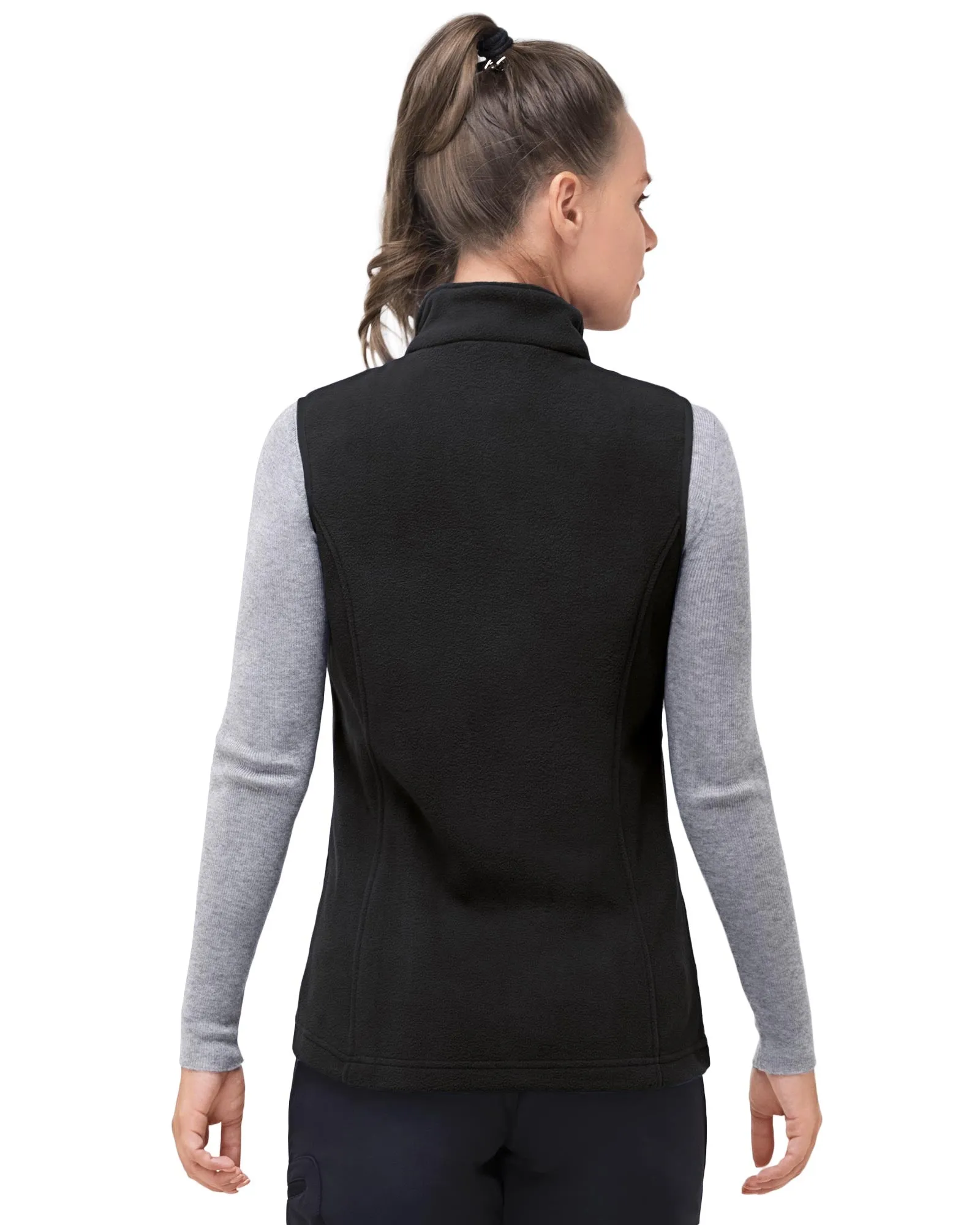 Women’s 0.82 lbs Fleece Gilet Vest Outerwear with 4 Deep Pockets