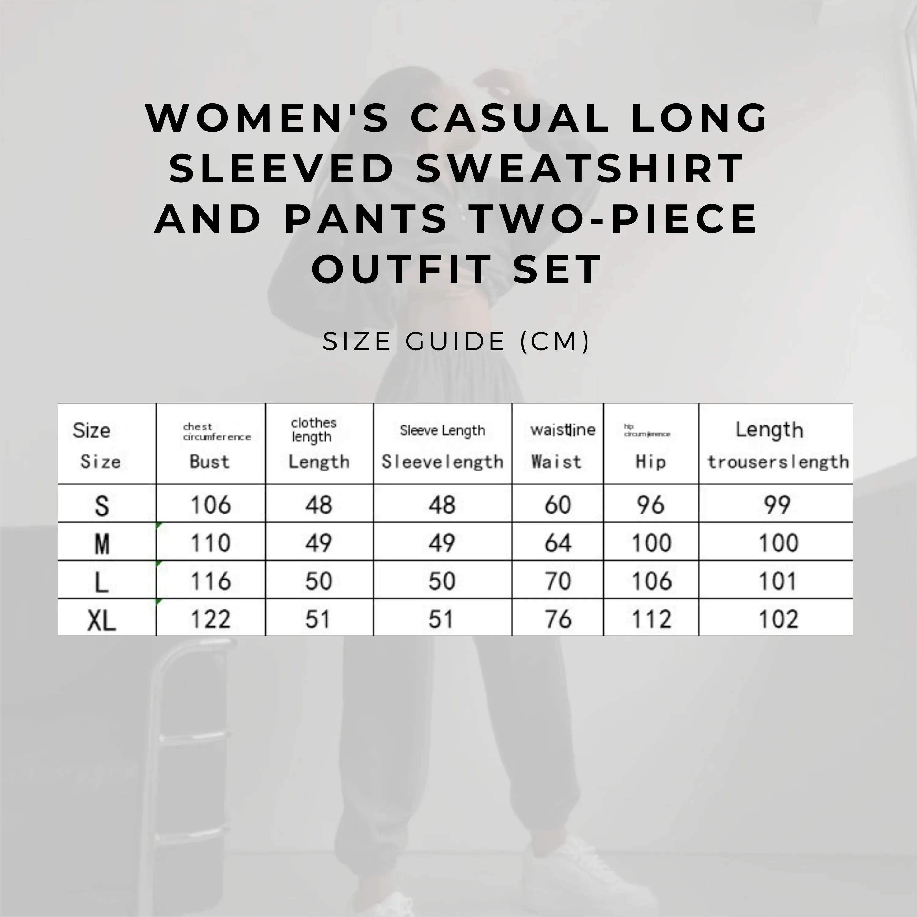 Women's Casual Long Sleeved Sweatshirt and Pants Two-piece Outfit Set