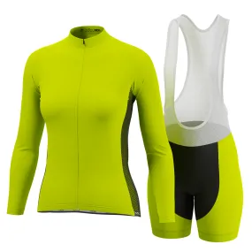 Women's High Viz With Black Accent 2 Piece Cycling Kit