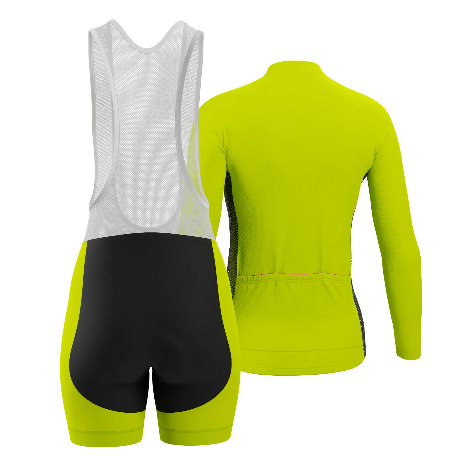 Women's High Viz With Black Accent 2 Piece Cycling Kit