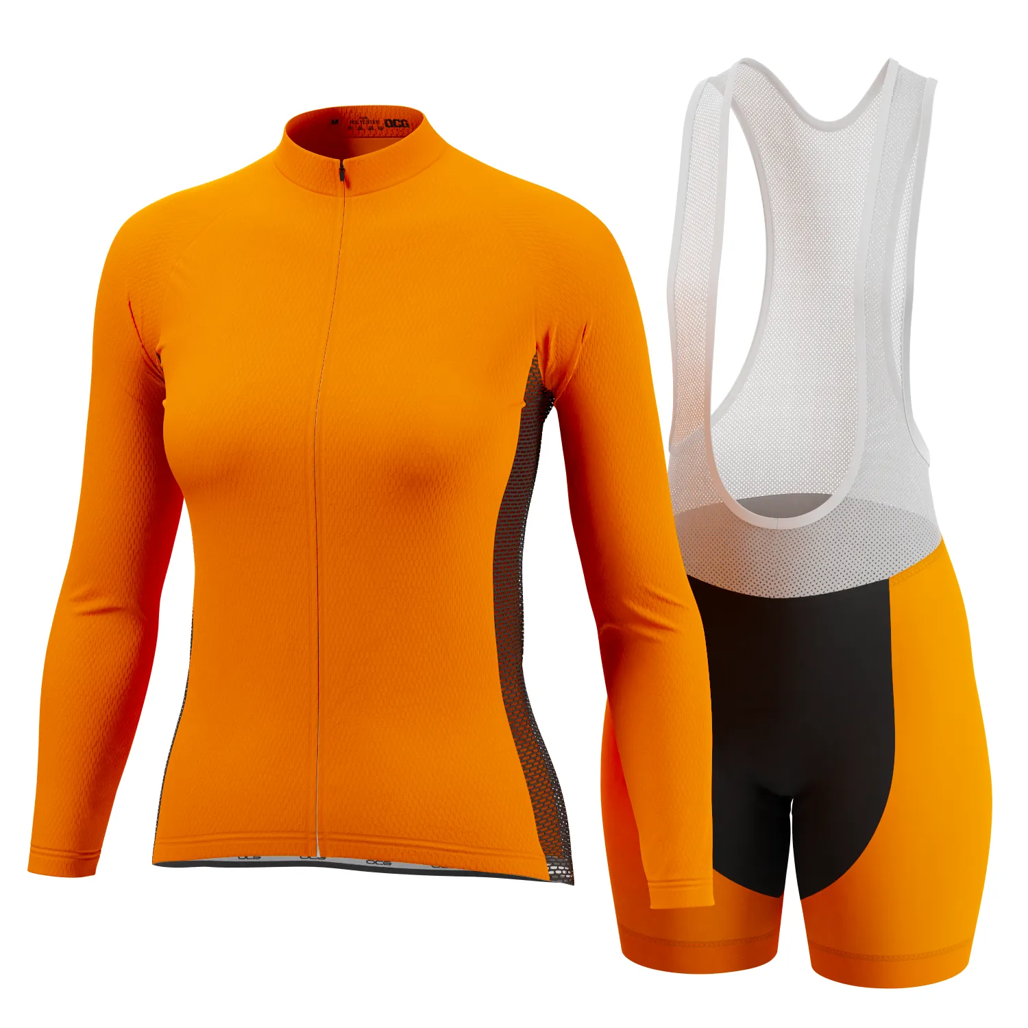 Women's High Viz With Black Accent 2 Piece Cycling Kit