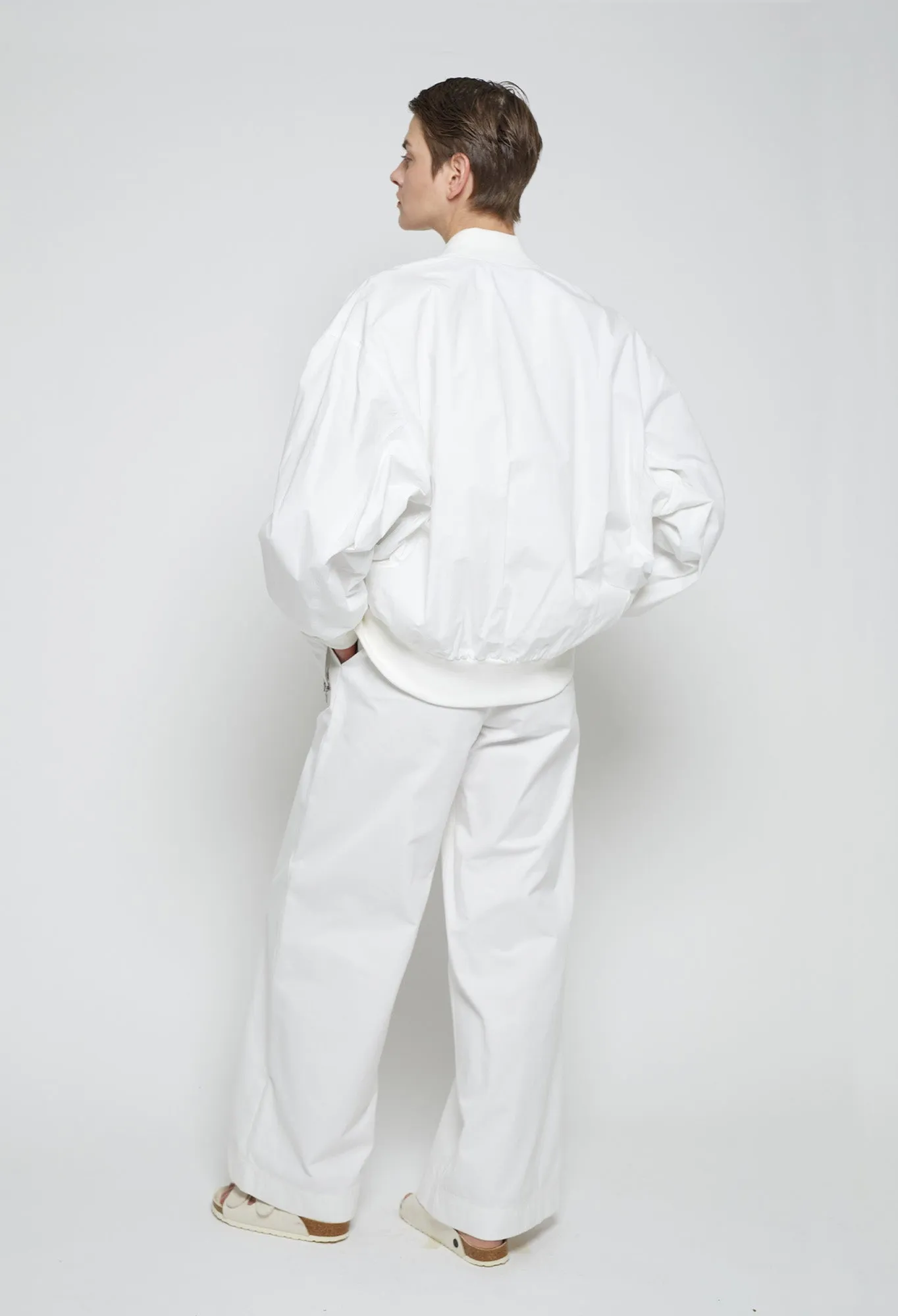 ZIGGY - Technical Cotton Bomber Jacket in White